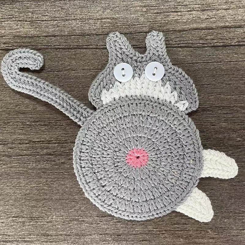 Coasters Set of 5, Fun Woven Creative Cat Coasters, Cute