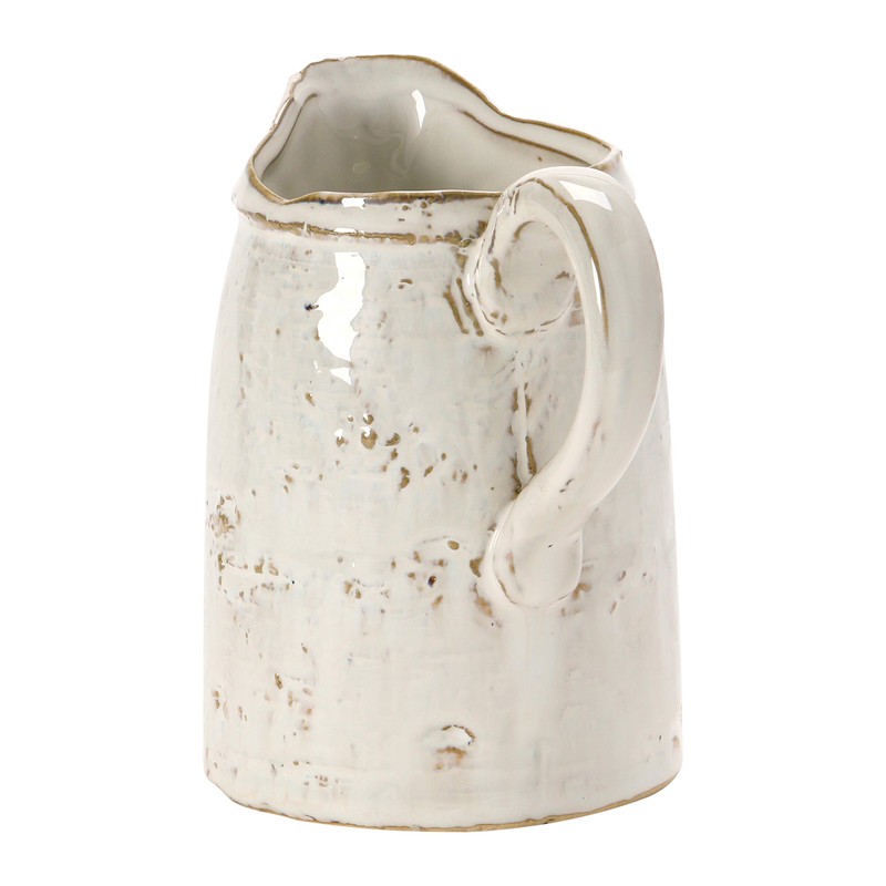 28 oz. Stoneware Pitcher, Reactive Glaze, White (Each One Will