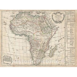 Historic Map : Africa, Vaugondy, 1784 v2, Vintage Wall D?or : 24in x 18in