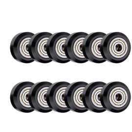 euroharry 3D Printer Accessories, V-Groove POM Models, Plastic Pulley, V-Groove, Ball Bearing Pulley, Passive, Round Wheels, 625Z Compatible with Ender 3 CR-10 / CR-10S (12)