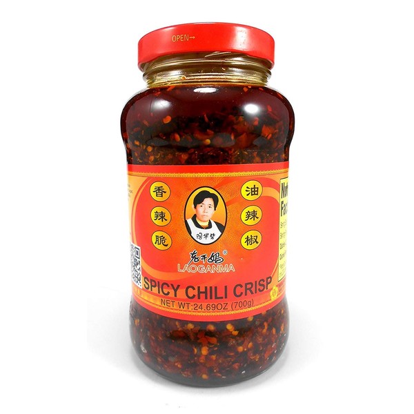 Lao Gan Ma Spicy Chili Crisp Hot Sauce Family/Restaurant Size 24.69 Oz.(700 g.) pack of 4