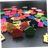 50Pcs Cardboard Gingerbread House Vintage Buttons House Shaped Buttons Wood