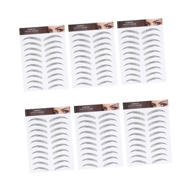 Baluue 6sheets Eyebrow Stickers Imitation False Eyebrows for Natural Look Makeup Pack