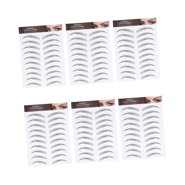 Baluue 6sheets Eyebrow Stickers Imitation False Eyebrows for Natural Look