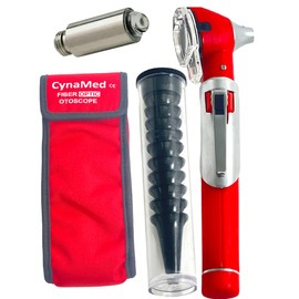 Cynamed Otoscope - Ear Scope with Light, Ear Infection Detector, Pocket Size (red)