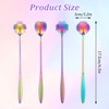 Flower Spoon Set Rainbow Stainless Steel Reusable Long Spoons Cute