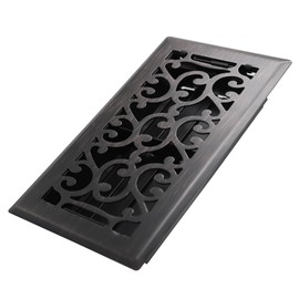 Howeall 4x8 Inches Heavy Duty Walkable Floor Register - Easy Adjust Air Supply Lever Decorative Floor Vent Covers, Savannah Design Vent Covers for Home - Oil Rubbed Bronze