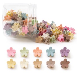 100Pcs Colorful Mini Flower Hair Clips, Small Hair Clips Mini Claw Clips Cute Jaw Clips Hair Pins Hair Barrettes Hair Accessories for Women Girls Kids Teens