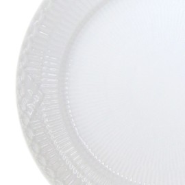 Royal Copenhagen 1128625 1017295 White Fluted Plate Half Lace Flat Plate 9.8 inches (25 cm)