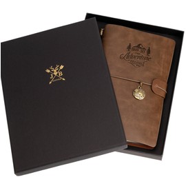 Ultimate Travel Journal Notebook | Wanderlust Diary for Travellers | PU Leather (Cedar Brown)