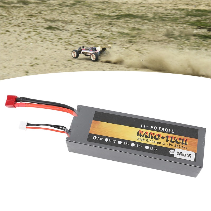 7.4V 50C 6000mAh Lipo Battery High Capacity Lightweight Powerful 2S