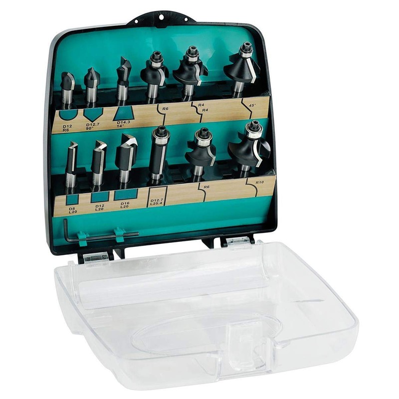 ENT 12-Piece DURACUT HM Milling Cutter Set in Shatterproof Plastic
