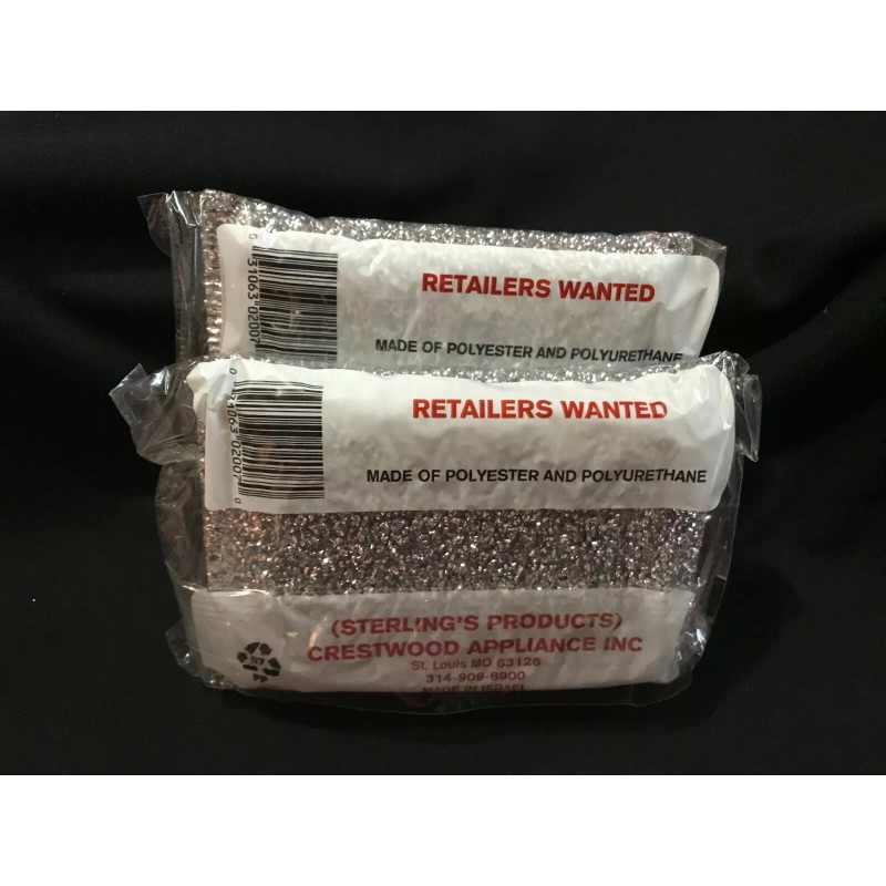 Sterling's 2 SILVER Sterling Non Scratch Scrubbers Sterlings AntiBacterial Sponge