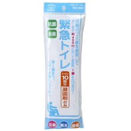Asahi Denki Kasei ABO-2710N Antibacterial Deodorizing, Emergency Toilet, 10 Uses, Coagulant Only, Made in Japan, White, Package Size: 3.1 x 10.2 inches (8 x 26 cm)
