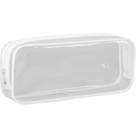 Ezranova Clear Pencil Bag,Clear Exam Pencil Case,Waterproof See Through Transparent PVC Pencil Bags,Zippered Comestic Storage Pouch for Travel Luggage Pouch Make up Cosmetic Bag (White)