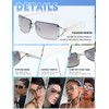MASDUN Stylish Rimless Frameless Rectangle Sunglasses for Womens Surrounded designer