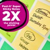 Post-it 100% Recycled Paper Super Sticky Notes, Canary Yellow, 3