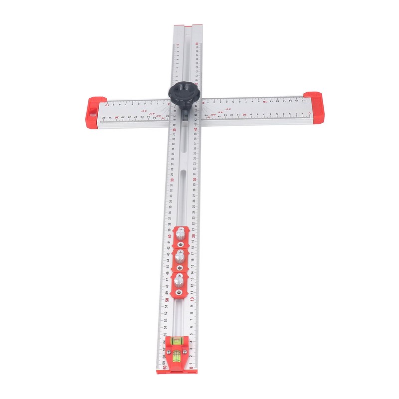 Woodworking Ruler Scribing Tool 2 In 1 Multifunctional Aluminum Alloy