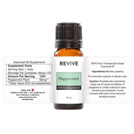 Essential Peppermint Essential Oil by REVIVE Essential Oils - 100% Pure Therapeutic Gra...