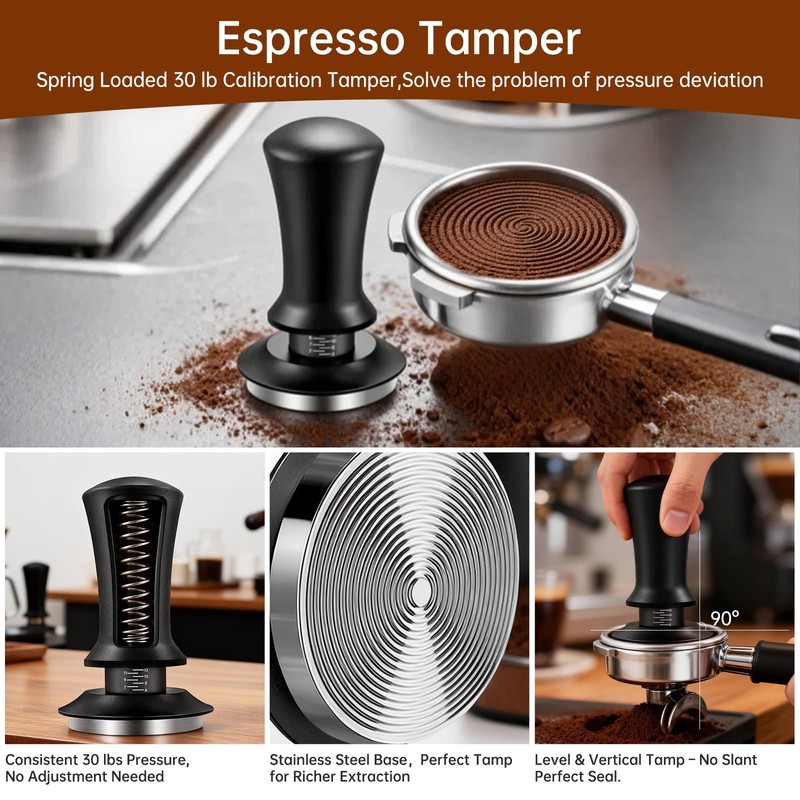 YAQUHO 54mm Espresso Accessories Kit, 9 Pcs Espresso Tamper Tools