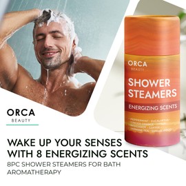 8PC Shower Steamers Aromatherapy - Shower Bombs, 8 Scents - Fathers Day Gift, Relaxation Gifts for Dad, Shower Bomb Aromatherapy, Shower Steamers for Men - Shower Tablets, Gifts for Women & Men