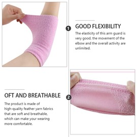 ARTIBETTER 2 Pairs Elbow Moisturizing Sleeve Breathable Gel Protection Cover Support Pad for SPA Moisturizing Skin Care Pink