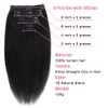Tahikie Kinky Straight Clip In Hair Extensions Real Human Hair
