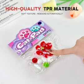 Taba Squishy Toys，Cat Paw Squishy Toys，Christmas Cat Paw Squeeze Toys，Squishy Fidget Toys Silicone Squeeze Toy for Stress Relief，Cute Soft Squeeze Fidget Toys，Party Favors Gift for Adult