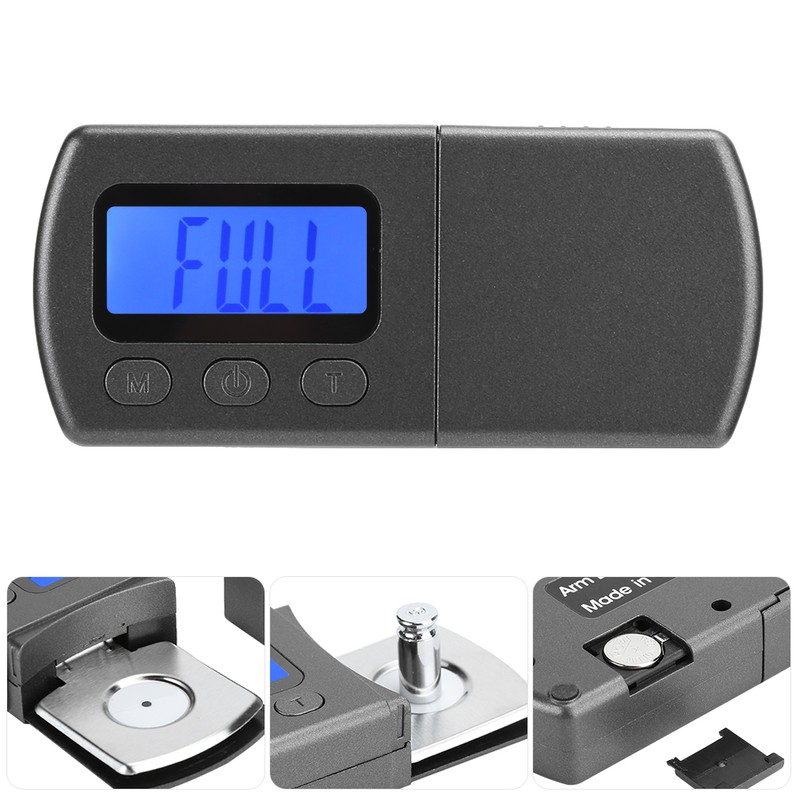 Compact Digital Turntable Stylus Force Scale Gauge with Calibration Weight