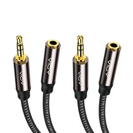 VIOY Headphone Extension Cable [10 FT, 2 Pack] 3.5 mm Male to Female Stereo Audio Cable Nylon Braided Aux Cord for Smartphones, Tablets, Media Player