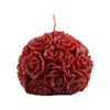 Candlestock Handmade Beeswax Rose Ball Unscented Candle (Red)