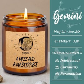 Funny Birthday Gifts for Women Men, Unique Gemini Candle Bday Gifts for Best Friends Woman Man Mom Sister Girlfriend 21st 30th 40th 50th, Fun Present for Grandma Wife Husband Friendship Ideas