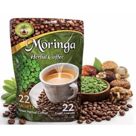 Café de hierbas Moringa 4 en 1 22 sobres Reishi Shiitake nutrición, desintoxicación, energía
