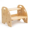 Wooden Toddler Step Stool for Kids - Non Slip 2