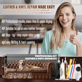 Leather Repair Kit, Advanced Repair Gel, 2025 New Upgrade Professional Leather Repair Kit for Furniture, Sofas, Jackets, Car Seats and Purses, Vinyl, Faux, Artificial, Pleather Care(Chocolate)