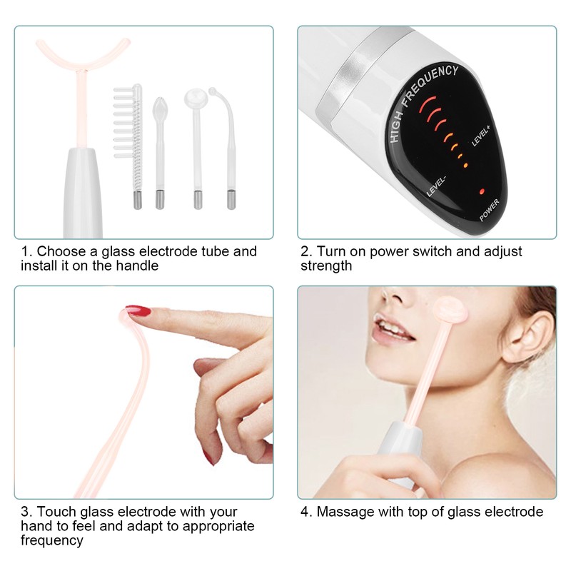 High Frequency Skin Therapy Wand Machine Portable Wrinkle Reducing Anti