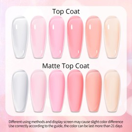 UR SUGAR Jelly Pink Poly Gel Set: 6 Colors Long Gel Jelly Gel Milky White Seal Pink Nude Translucent Nail Extension Kit DIY Art for Women