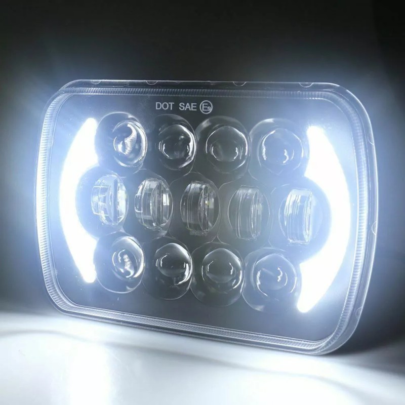 autobots Pair 7X6" 5x7" LED Headlights Hi/Lo DRL For Chevy