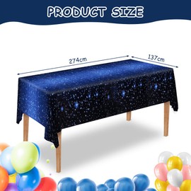 OSDUE Star Tablecloth Tablecloths, Birthday Tablecloth, Waterproof Plastic Tablecloth, for Children, Boys, Girls, Baby Shower Party Decorations (137 x 274 cm)