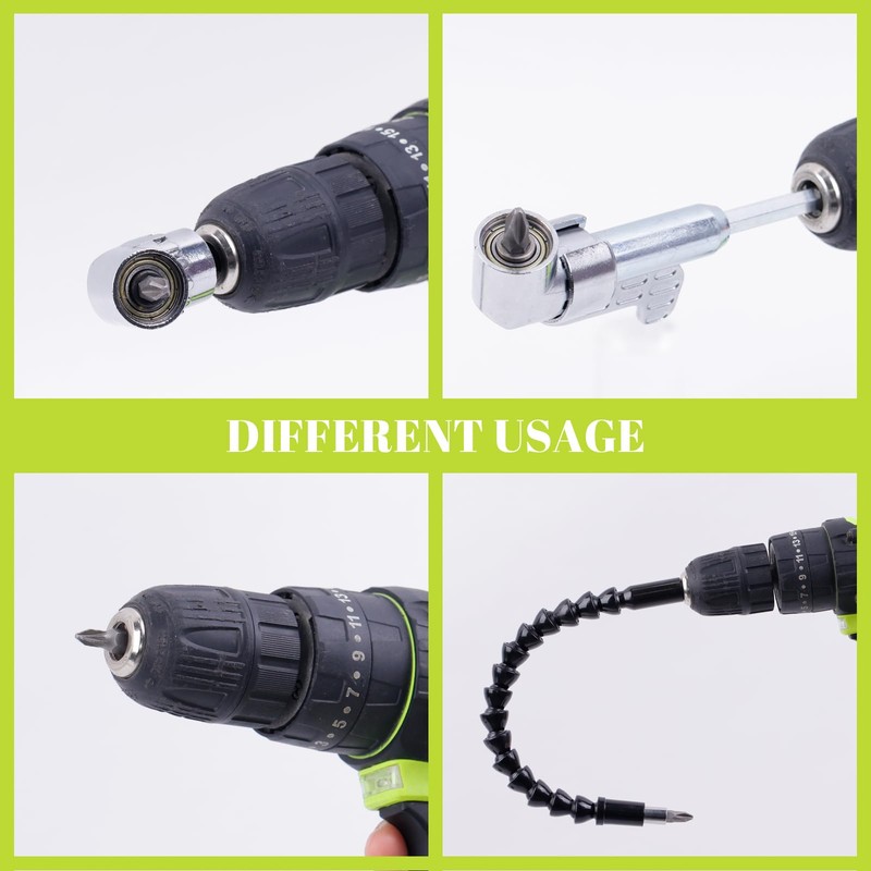 BoxedHome 13 pieces 105° angle screwdriver attachment adapter, angle attachment