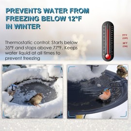 Tiflev 500 Watt Utility De-Icer Submergible Cast Aluminum Chicken Water Heater for Livestock Tank Heater Winter Bird Bath Heater (1, Black)