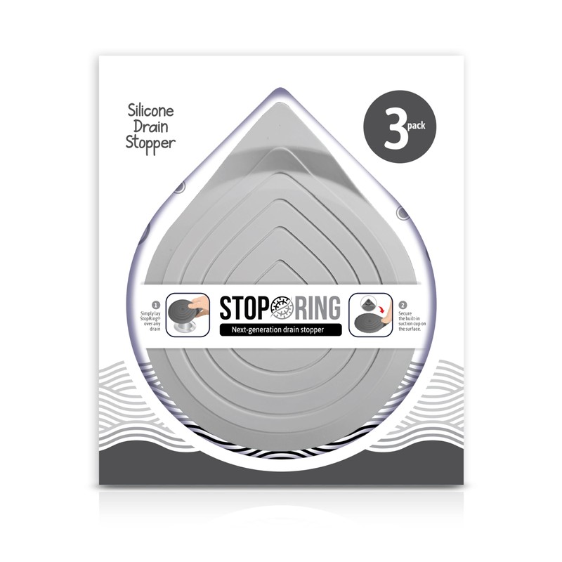 STOPRING The Ultimate Bathtub Drain Stopper/Silicone Bathroom Sink Stopper/Kitchen Sink