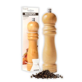IPEA Macinapepe Manuale in Legno per Pepe, Peperoncino e Sale - Macina Pepe Classico da Cucina con Smerigliatrice in Metallo per Macinare Spezie, Cumino, Sesamo, Paprika