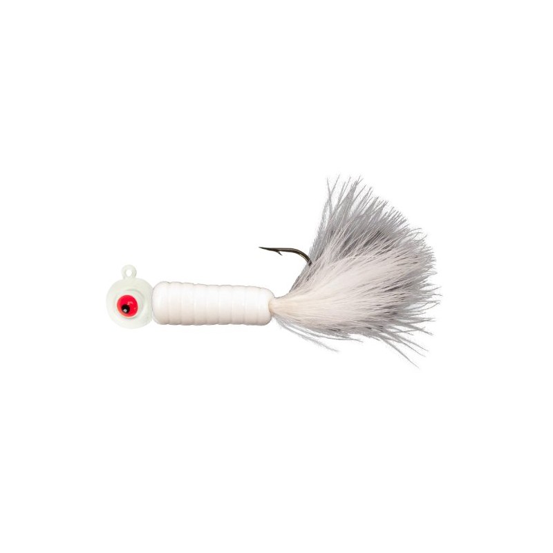 Lindy Fuzz-E Grub Jigs - White - 2 in -