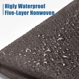 SYERAL Tire Covers Set of 4,Upgraded 5 Layer Nonwoven RV Wheel Covers, Waterproof Anti-UV Snow Sun Rain Tire Protectors Covers for Trailer,Camper,RV,Truck,SUV,25-27inch(S) Brown