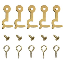 USHXVG 5 Sets of Birdcage Door Locks, Door Hooks, Claw Rings, Clock Door Hooks, Small Bird Cages, Door Lock Metal Accessories, Claw Nails Round Head Rings, Screws