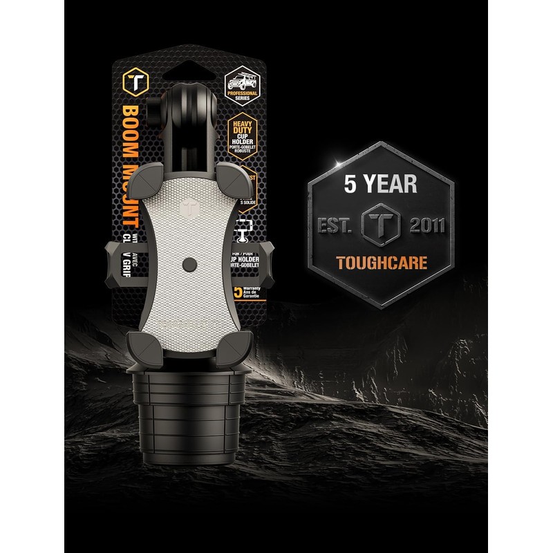 ToughTested Cup Holder Phone Mount, Heavy Duty Boom Arm, Adjustable