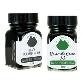 Monteverde 60ml Core Fountain Pen Ink Bottle (30ml Black Documental Ink Bottle G309DB, 30ml Yosemite Green Ink Bottle G309YG)