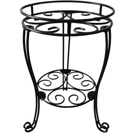 TREEZITEK 18.9inch Tall Plant Stand for Flower Pot Heavy Duty Potted Holder Indoor Outdoor Metal Rustproof Iron Garden Container Round Supports Rack for Planter