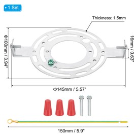 PATIKIL 145mm (5.7") Universal Light Fixture Mounting Bracket Kit, Light Crossbar Round Ceiling Plate with Screw for Wall Lights Ceiling Lighting Pendant Chandelier